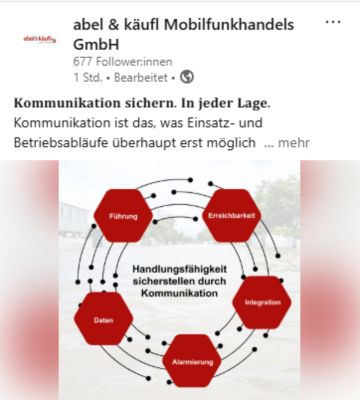 LinkedIn Beitrag zum Thema Rückfallkommunikation und Krisenkommunikation
