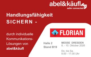 abel&käufl auf der FLORIAN 2026 in Dresden – Halle 2, Stand B19